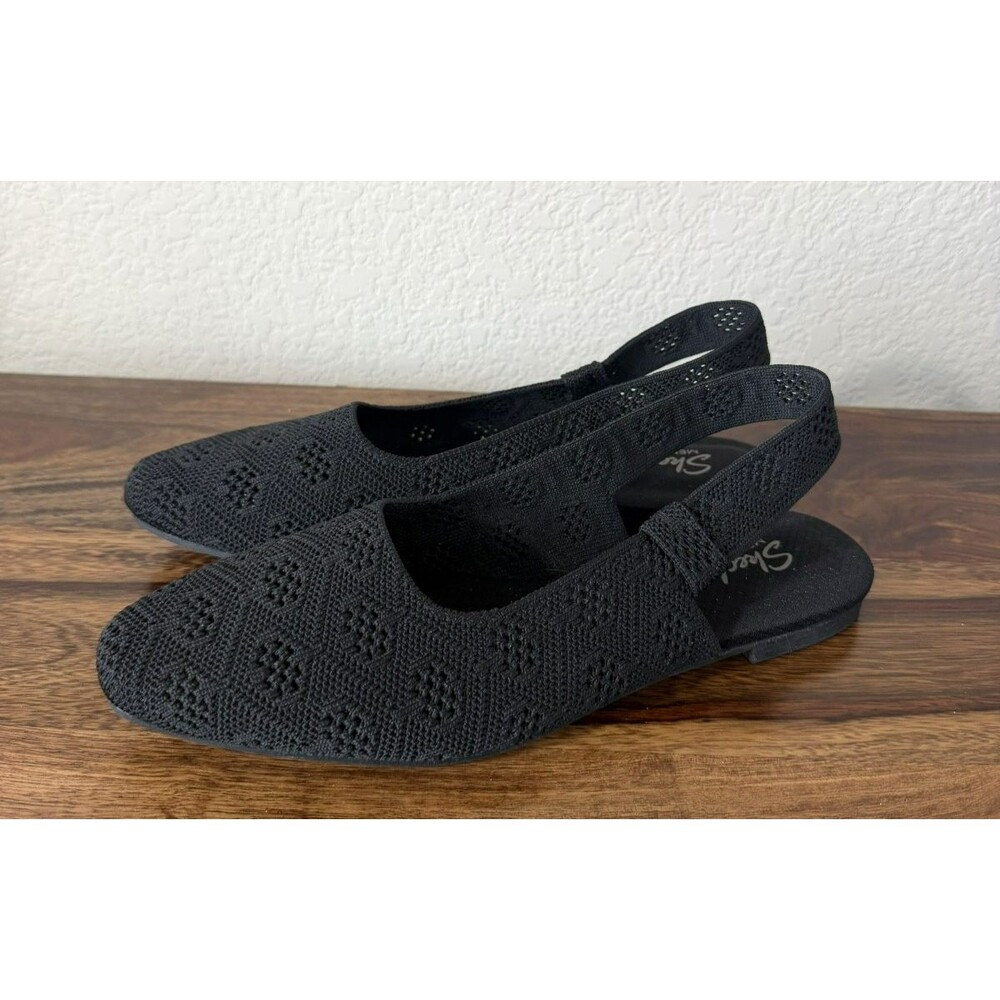 Skechers Women's Cleo 2.0 Ballet Flat Slip On Sling Back Black Size 9.5